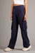 Navy Blue High Rise Pleated Cargo Trouser