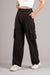 Black High Rise Pleated Cargo Trouser