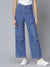 Jane Cargo Front Styled Blue Jeans