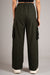 Olive Green High Rise Pleated Cargo Trouser